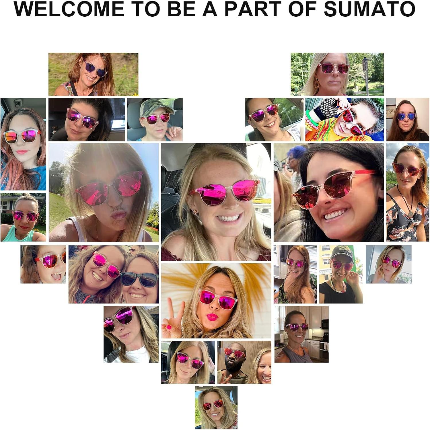 Gafas de sol Sumato UV400 para mujeres tortuga con lente rosa