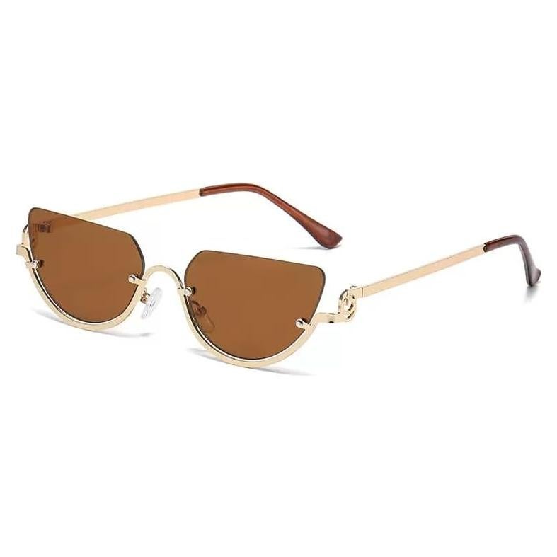 Gafas de sol retro doradas Y2K para mujeres UV400