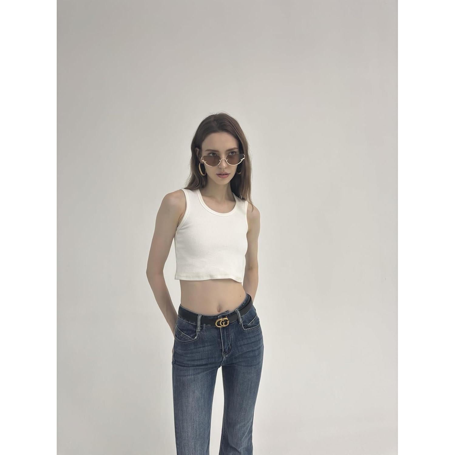 Gafas de sol retro doradas Y2K para mujeres UV400