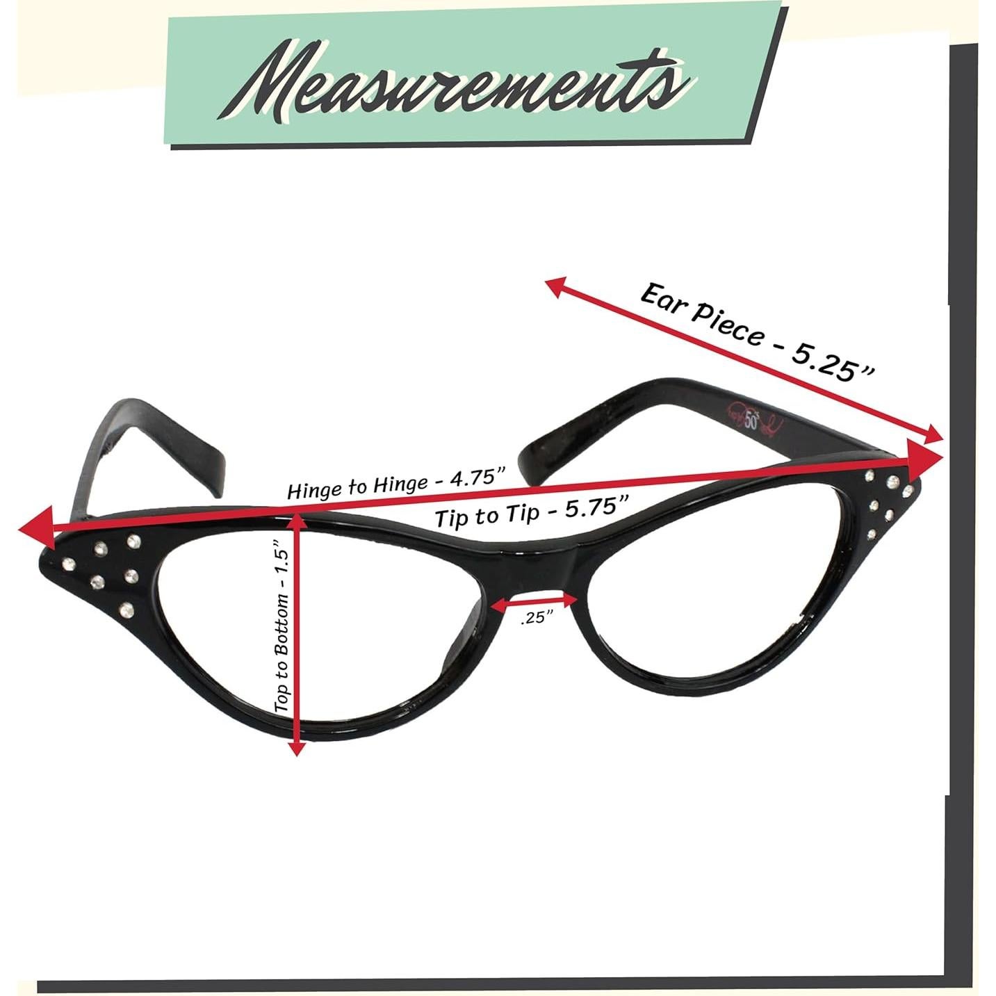 Gafas de Ojo de Gato Retro para Niñas Hip Hop 50's - 6 Colores