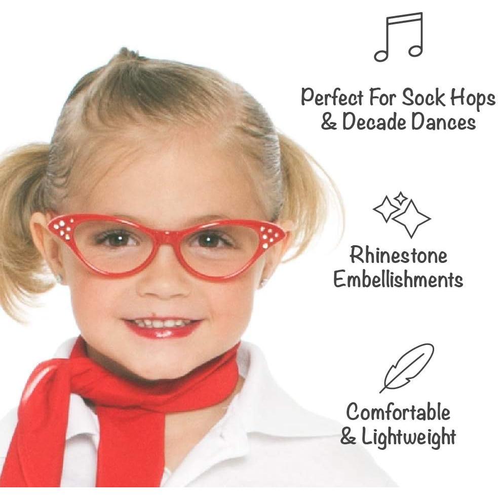 Gafas de Ojo de Gato Retro para Niñas Hip Hop 50's - 6 Colores