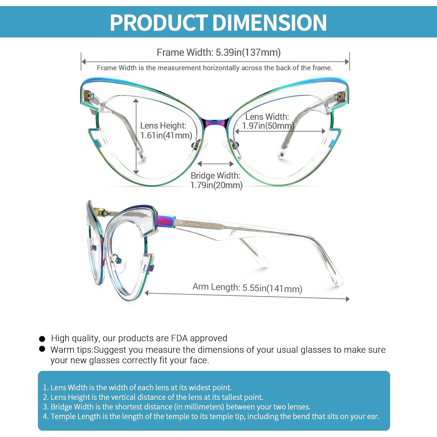 Gafas de sol VOOGLAM ojo de gato con bloqueo luz azul UV
