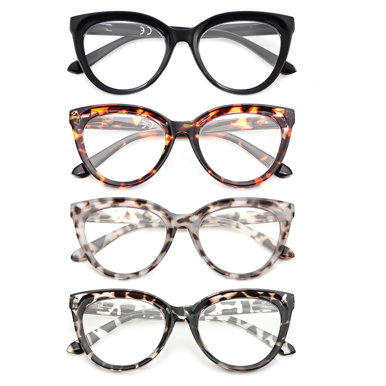 Gafas de Lectura REAVEE Ojo de Gato 4 Paquete Anti Luz Azul