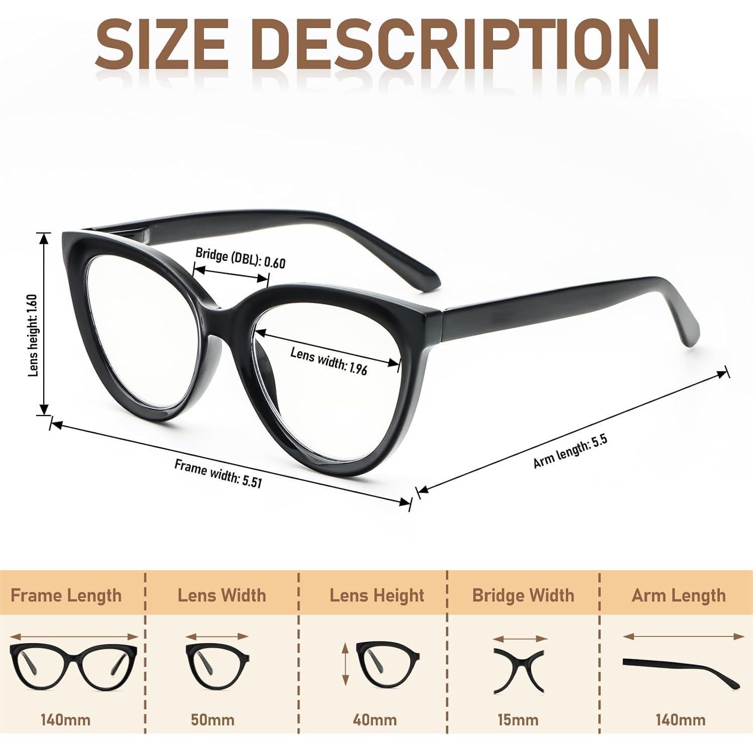 Gafas de Lectura REAVEE Ojo de Gato 4 Paquete Anti Luz Azul