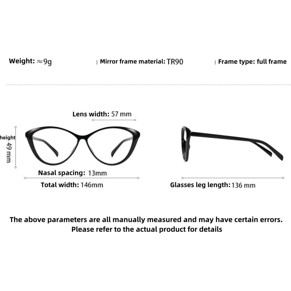 Gafas de miopía Cat's Eye para mujeres - Estilo retro - -3.50D