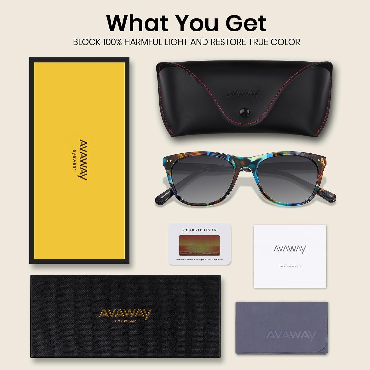 Gafas de sol polarizadas AVAWAY ojo de gato UV 400 para mujer