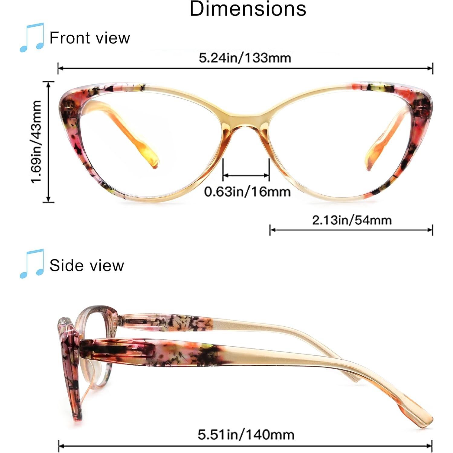 Gafas de lectura HEEYYOK para mujeres 4-Pack ojo de gato