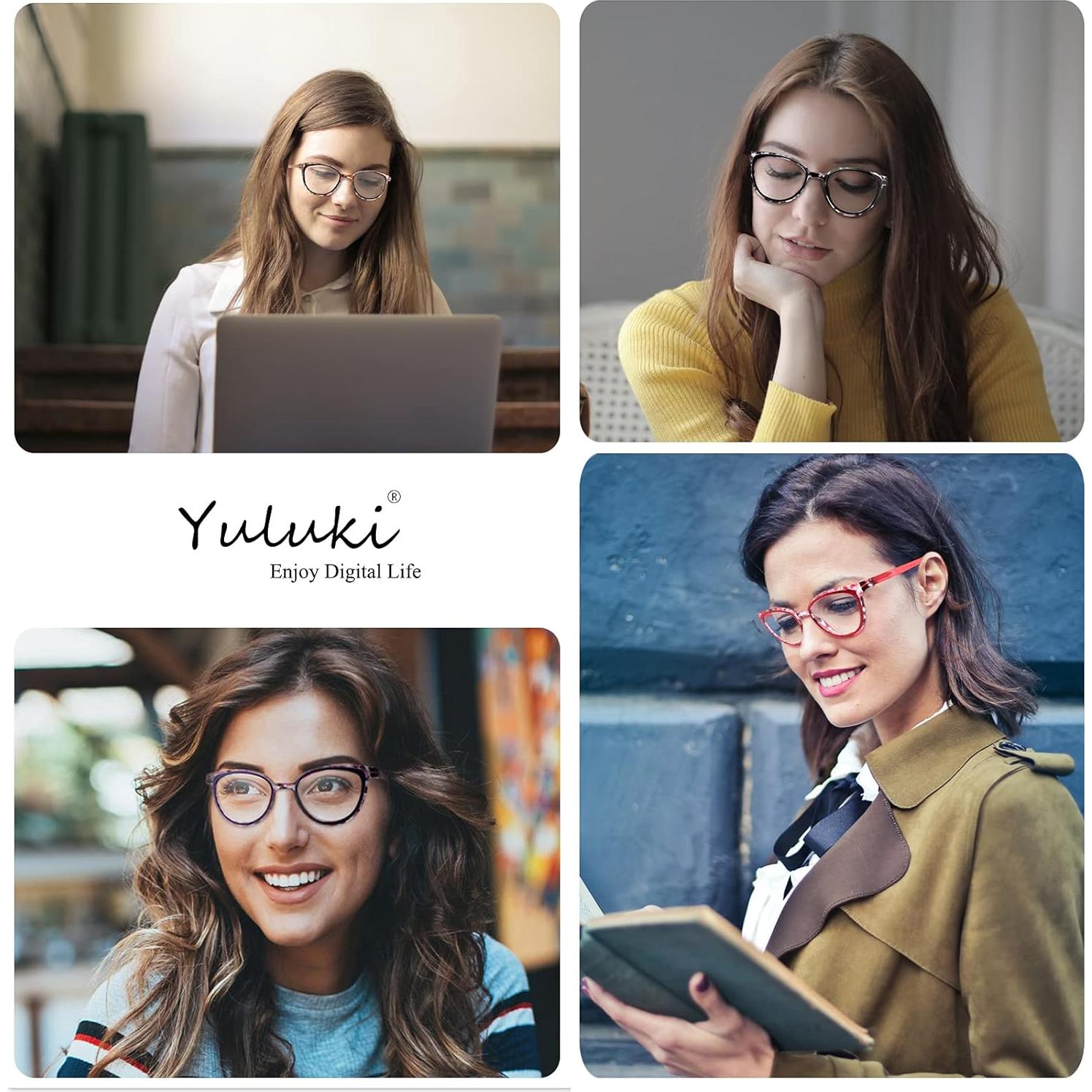 Paquete de 5 Gafas de Lectura Yuluki 1.5x Antirreflejo Mujeres