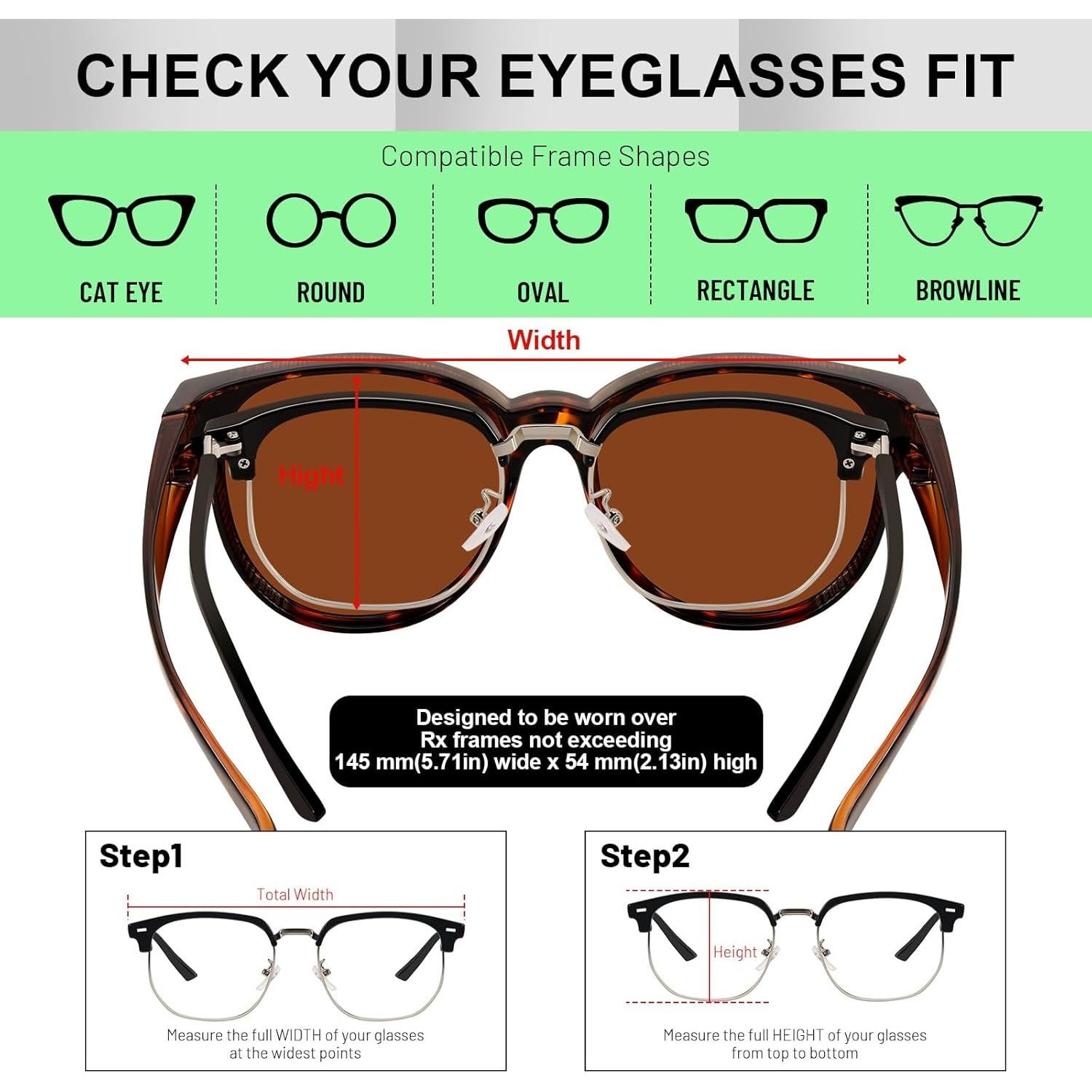 Gafas de sol polarizadas UV400 para mujeres sobre gafas