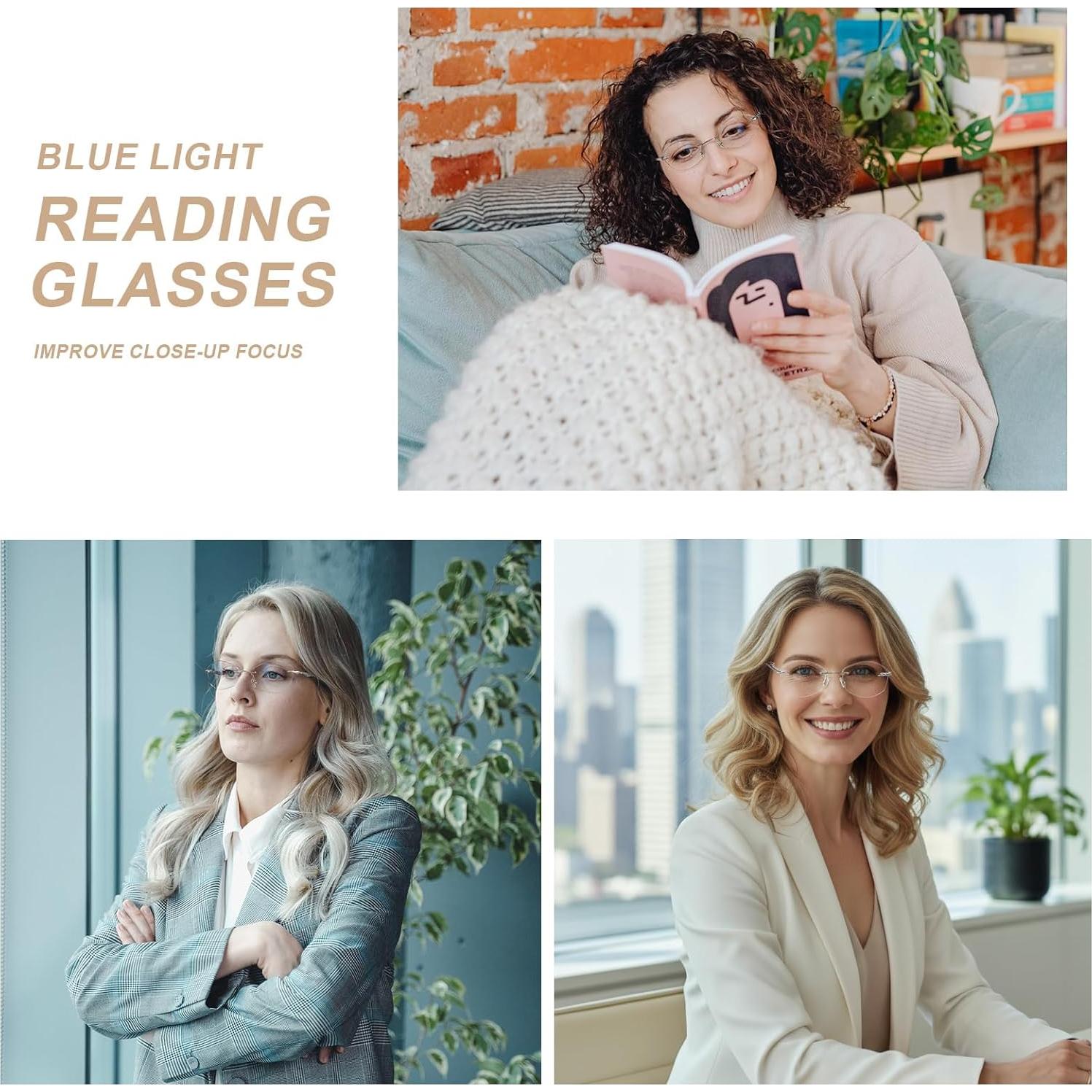 Gafas de Lectura Sin Montura AQWANO Verde 1.5x UV400