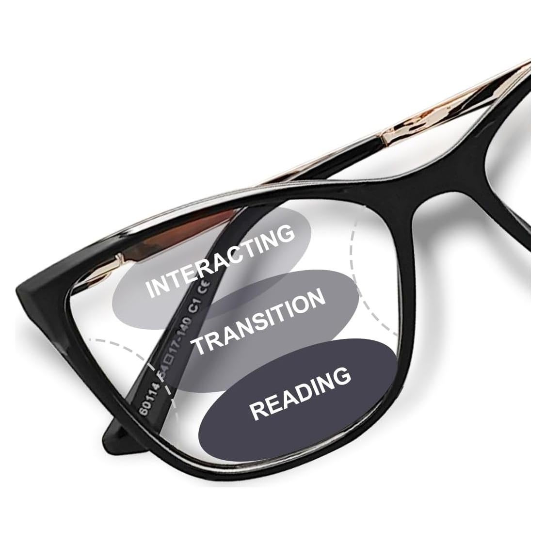 Gafas de lectura multifocales progresivas Unisex 2.0x con patillas de metal