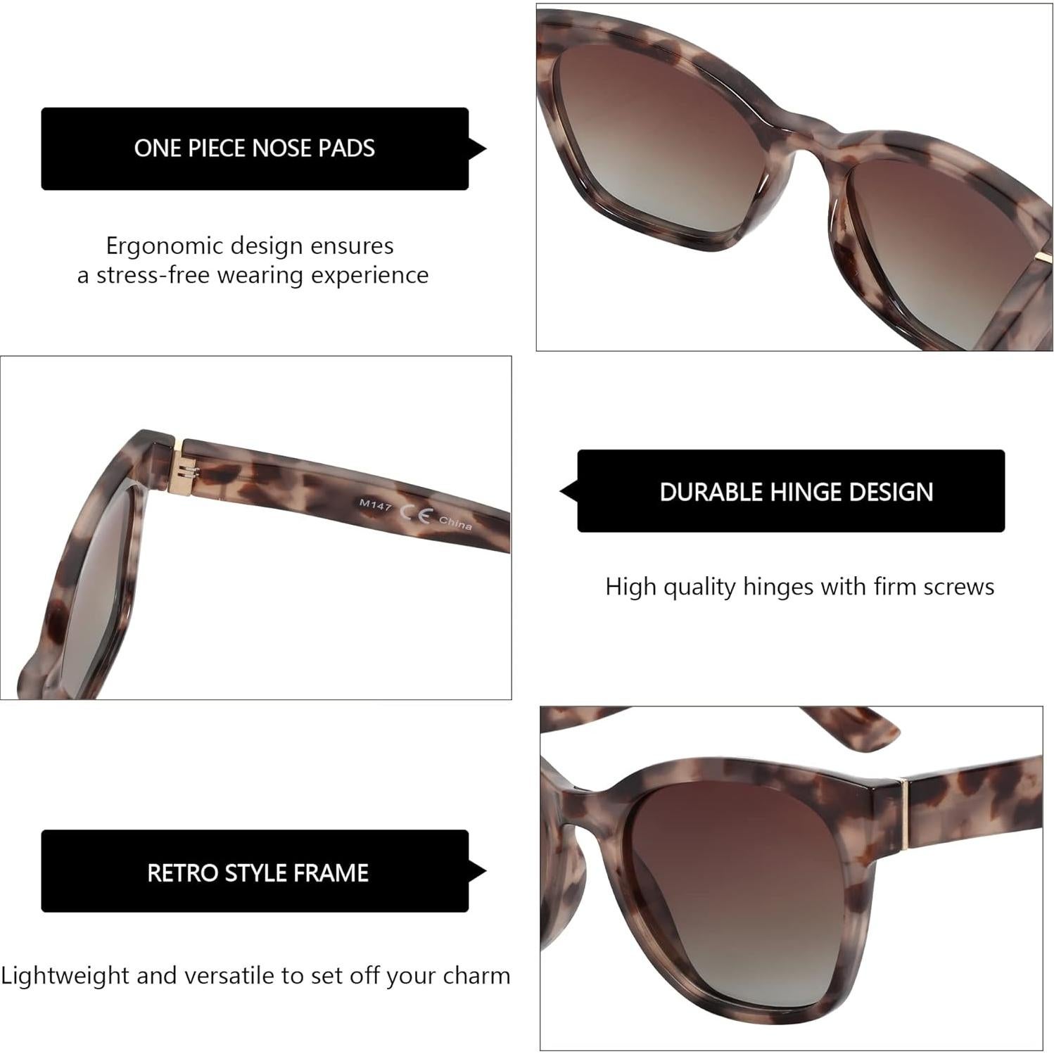 Gafas de sol ZENOTTIC Cateye polarizadas UV400 para mujeres