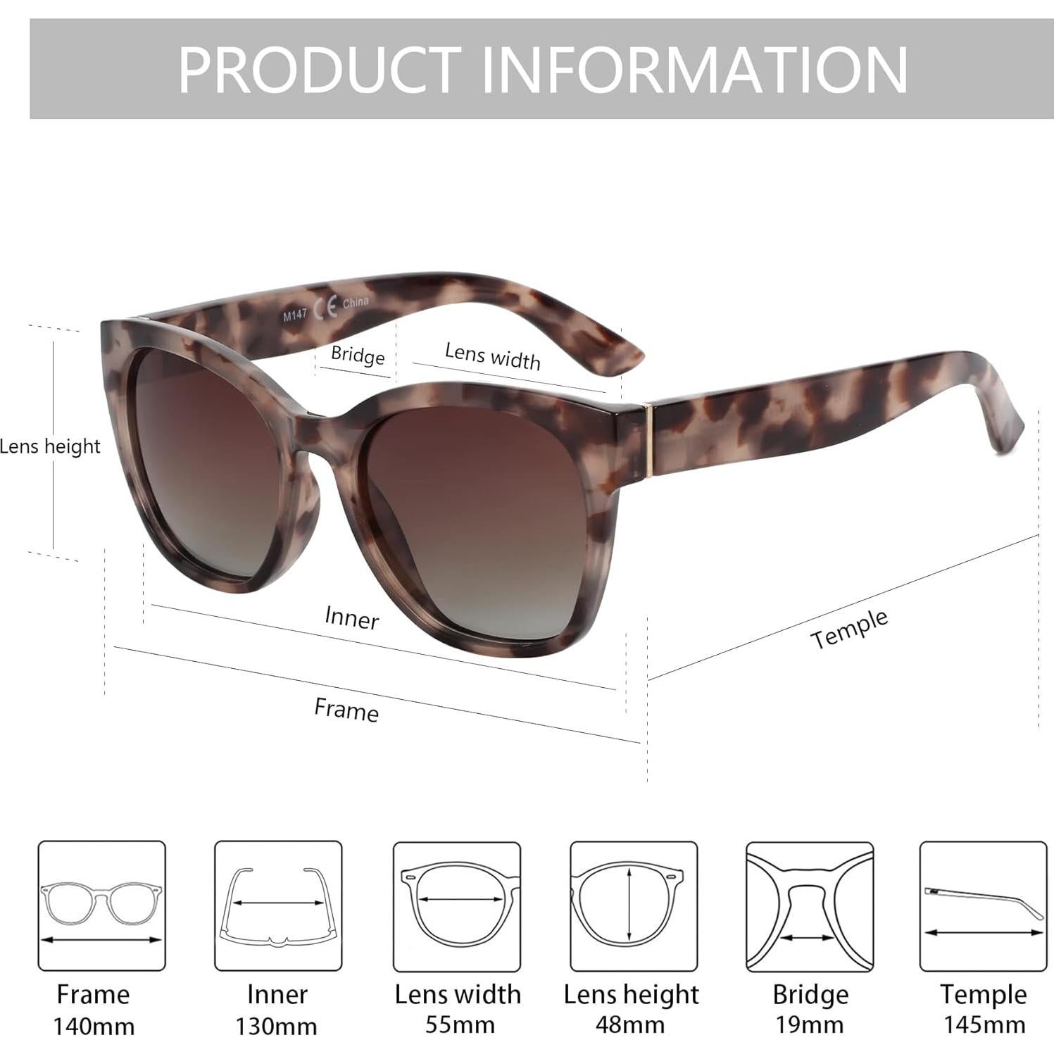 Gafas de sol ZENOTTIC Cateye polarizadas UV400 para mujeres