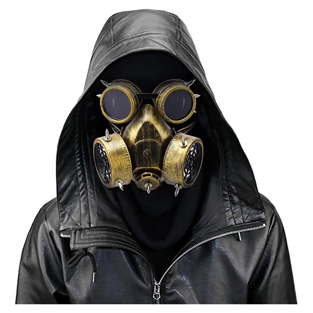 Máscara de Gas Steampunk COMBIUBIU con Gafas y Filtro