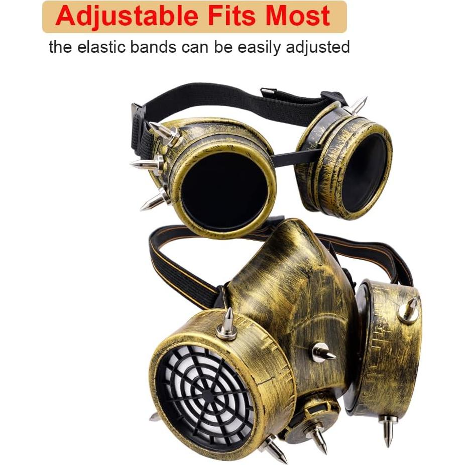 Máscara de Gas Steampunk COMBIUBIU con Gafas y Filtro