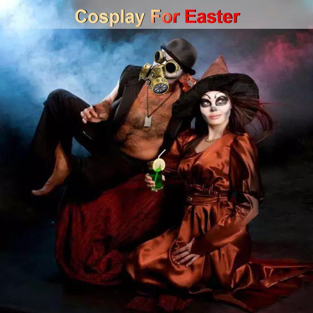 Máscara de Gas Steampunk COMBIUBIU con Gafas y Filtro