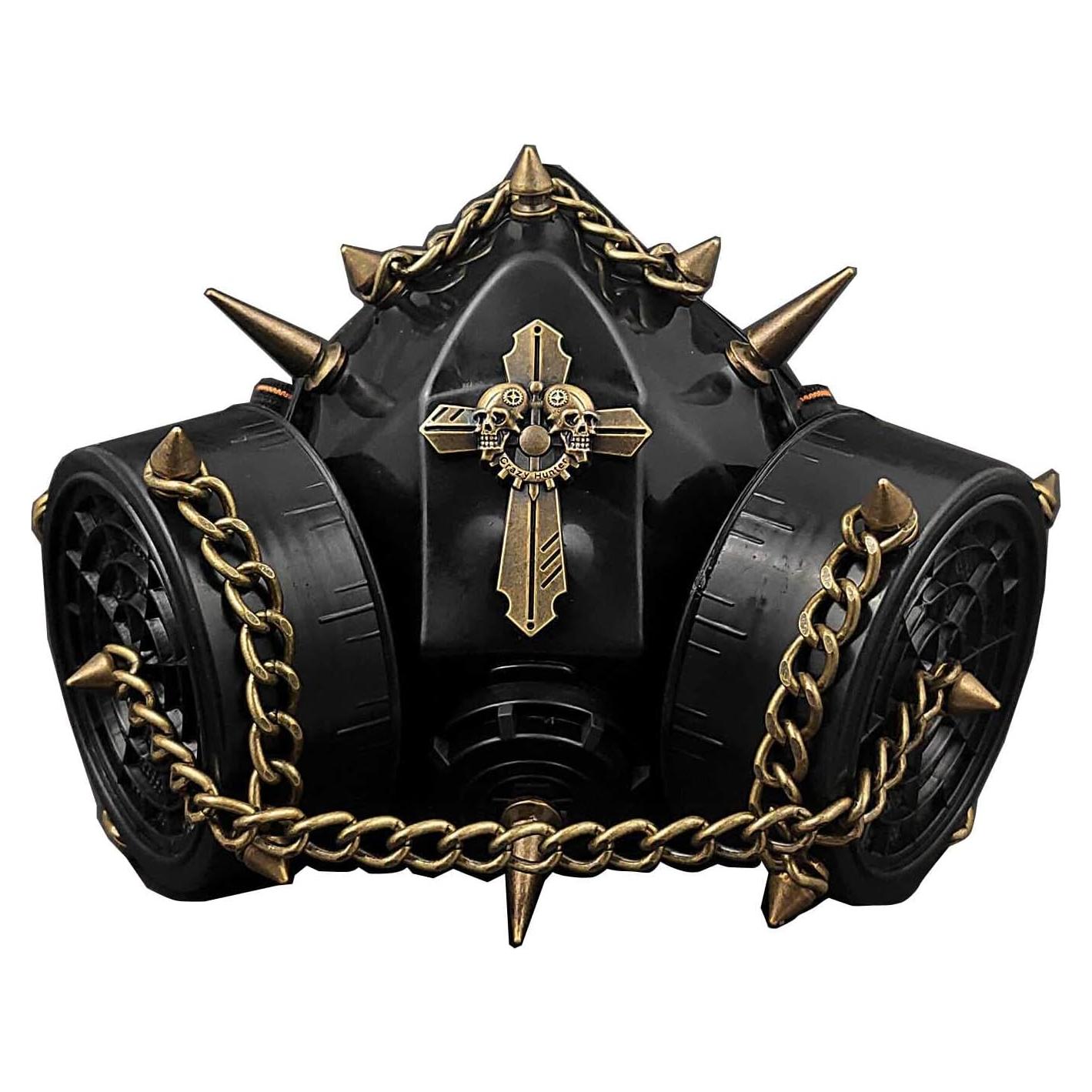 Máscara de Gas Gótica Punk Steampunk Ajustable Negra