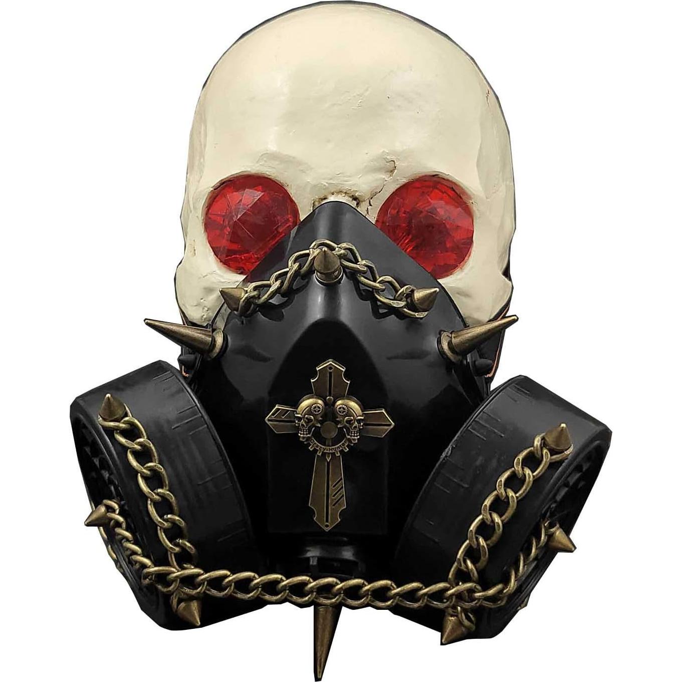 Máscara de Gas Gótica Punk Steampunk Ajustable Negra