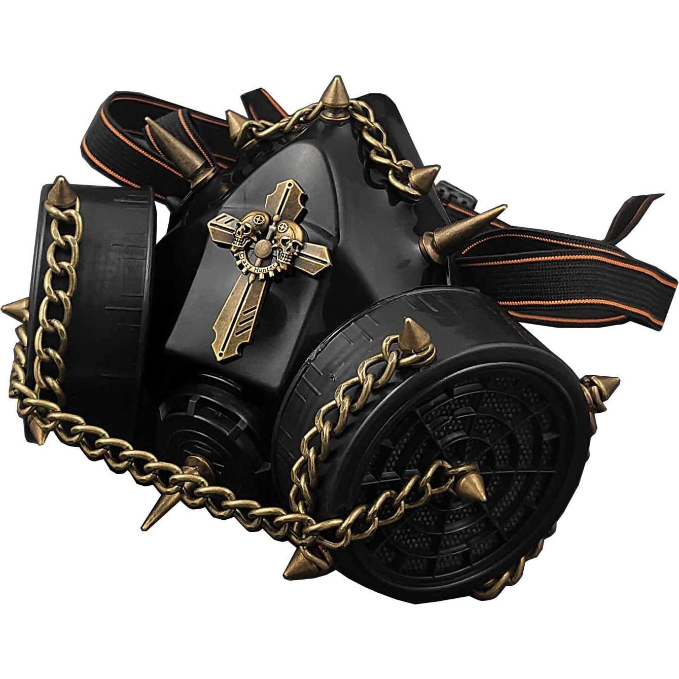 Máscara de Gas Gótica Punk Steampunk Ajustable Negra