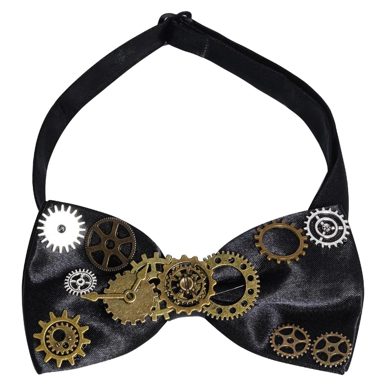 Pajarita Retro Steampunk Fumwase para Hombres Góticos 12x6cm