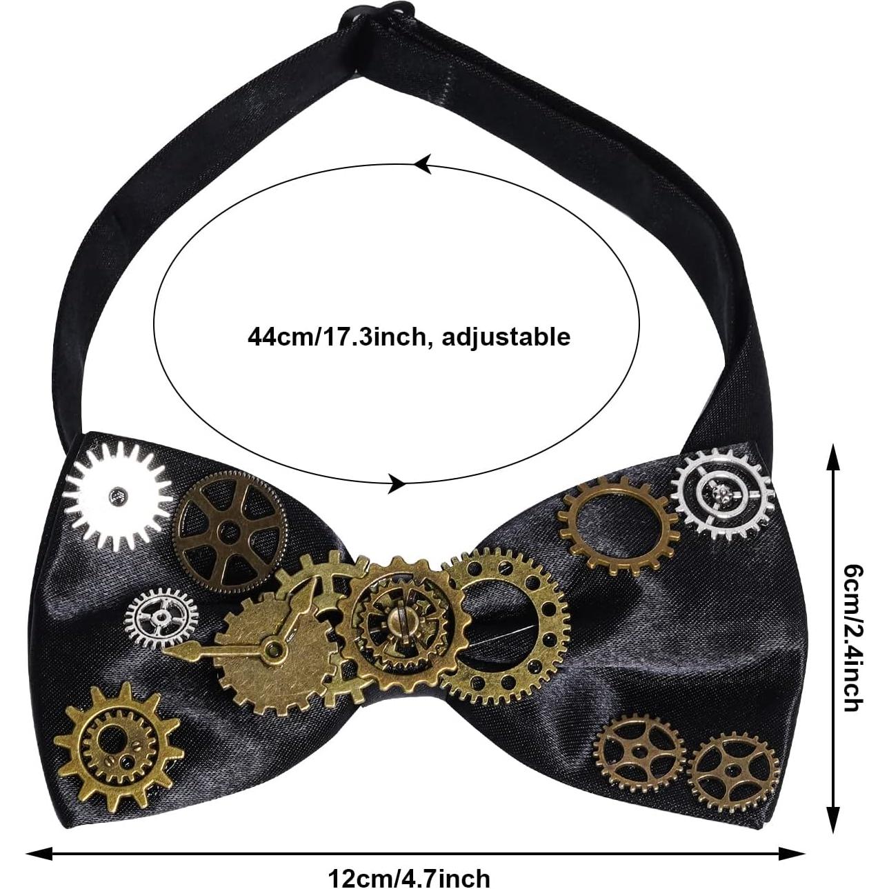 Pajarita Retro Steampunk Fumwase para Hombres Góticos 12x6cm