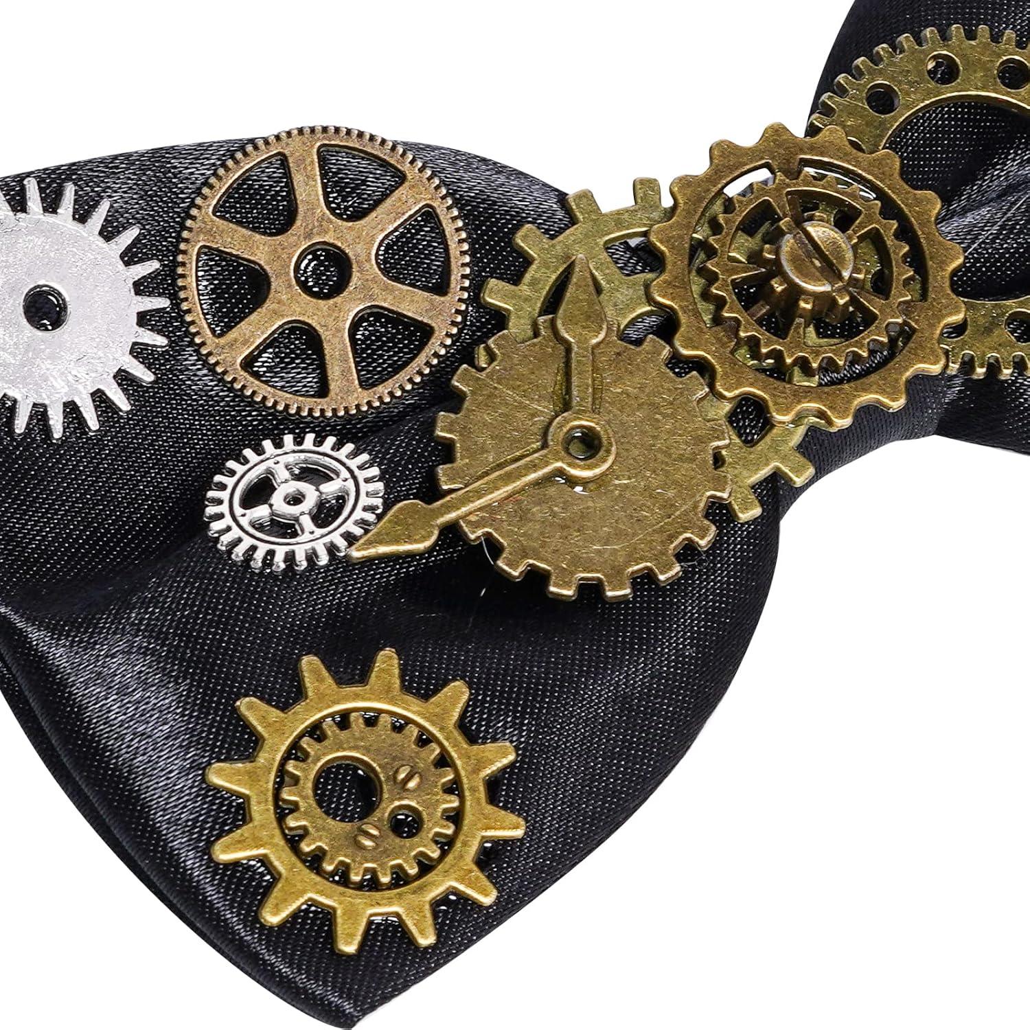 Pajarita Retro Steampunk Fumwase para Hombres Góticos 12x6cm
