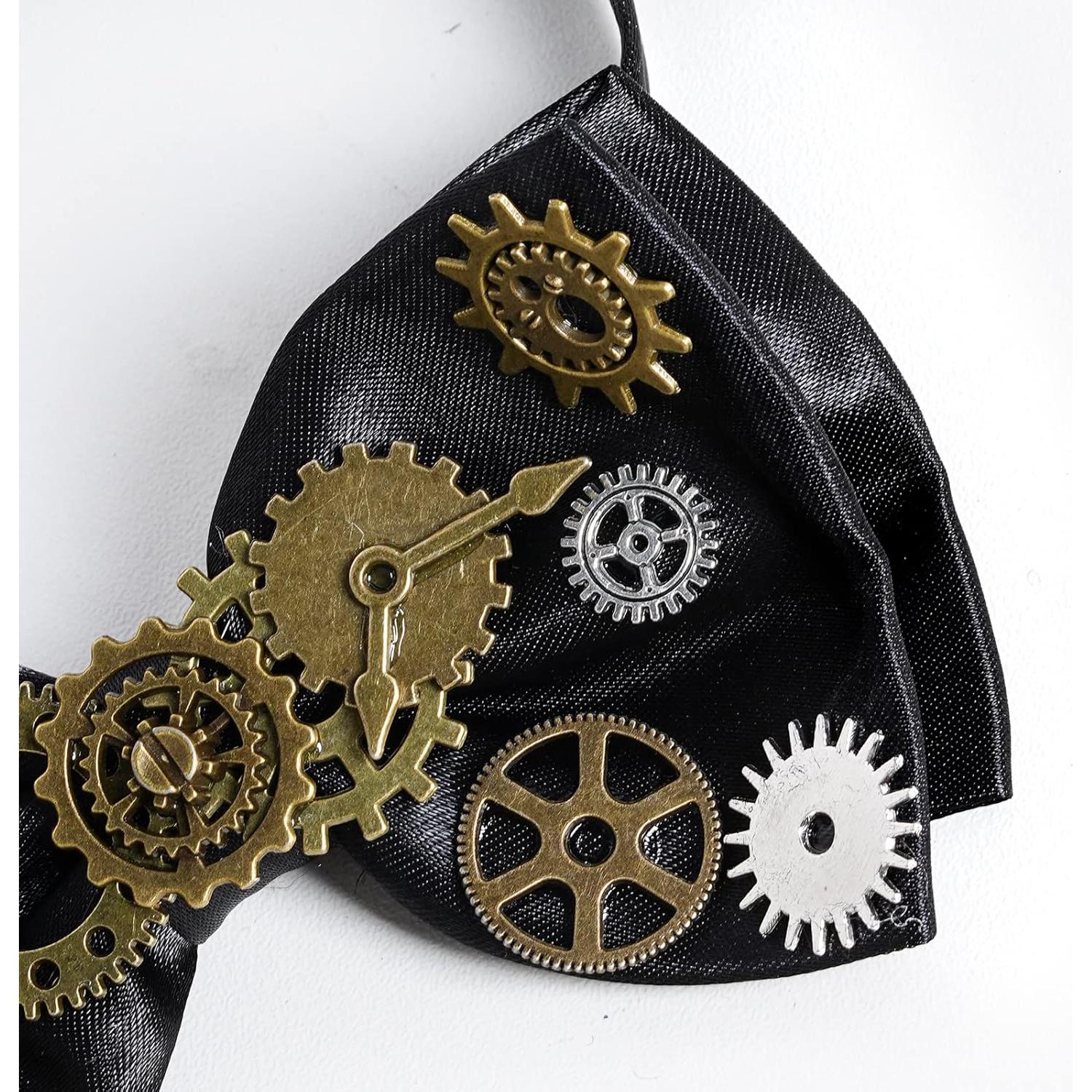 Pajarita Retro Steampunk Fumwase para Hombres Góticos 12x6cm
