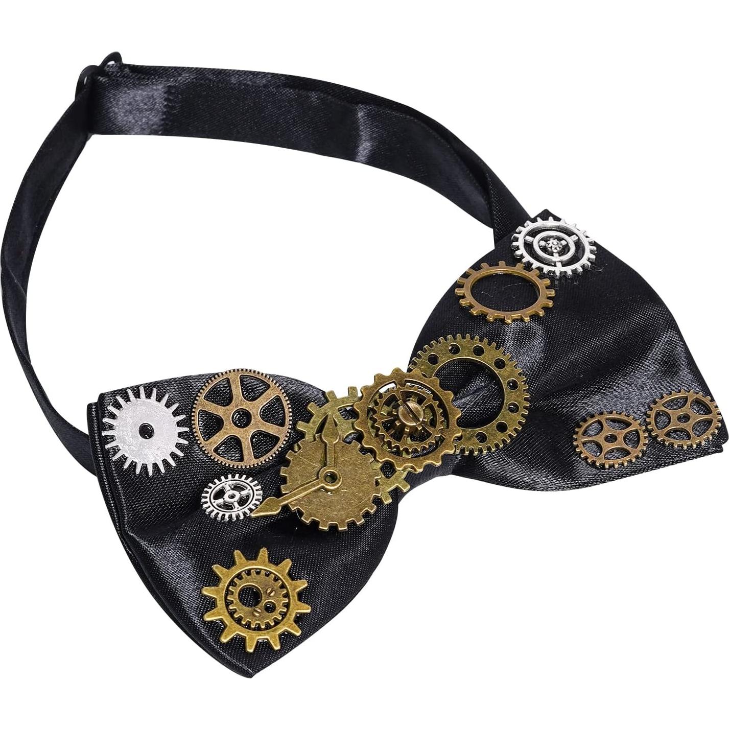 Pajarita Retro Steampunk Fumwase para Hombres Góticos 12x6cm