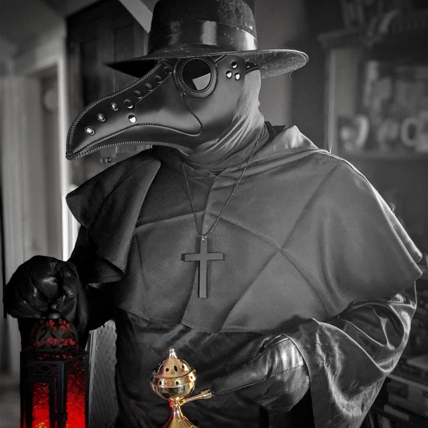 Máscara de Doctor de Plaga Steampunk Azurtis - Cuero PU Negro