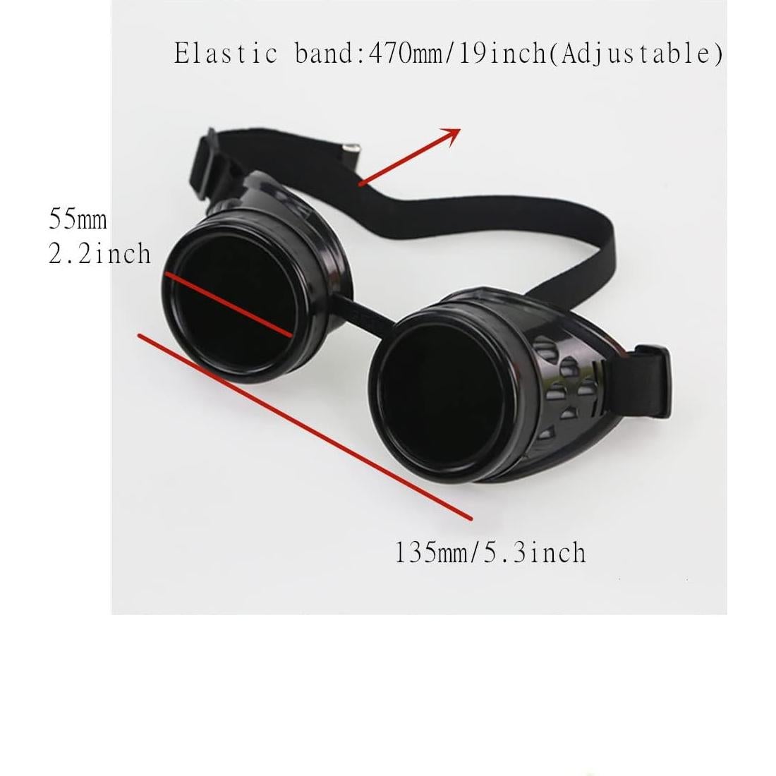 Gafas Vintage Steampunk Beetoo para Mujeres - Ajustables, Negros