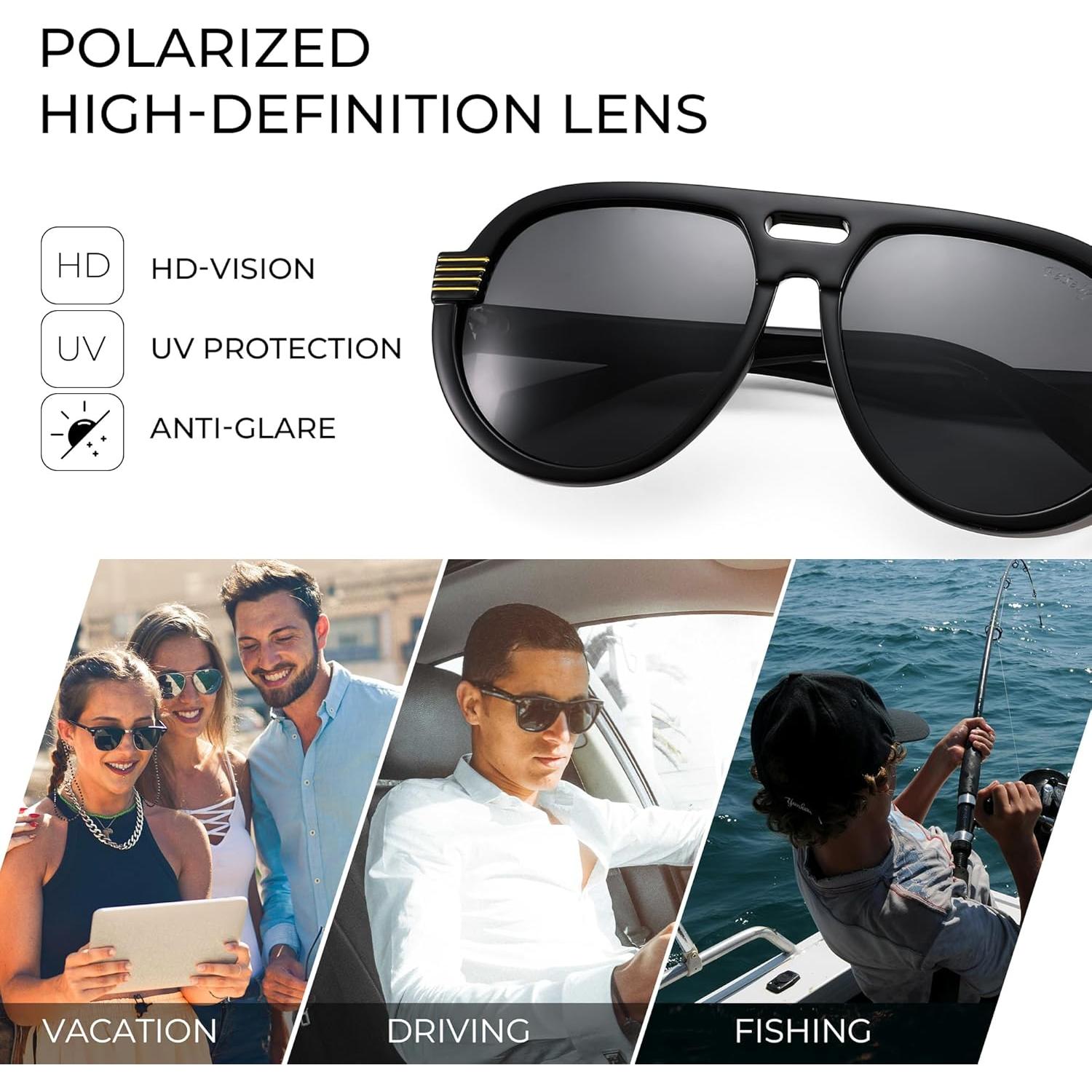 Gafas de sol aviador Steampunk FEISEDY polarizadas UV400