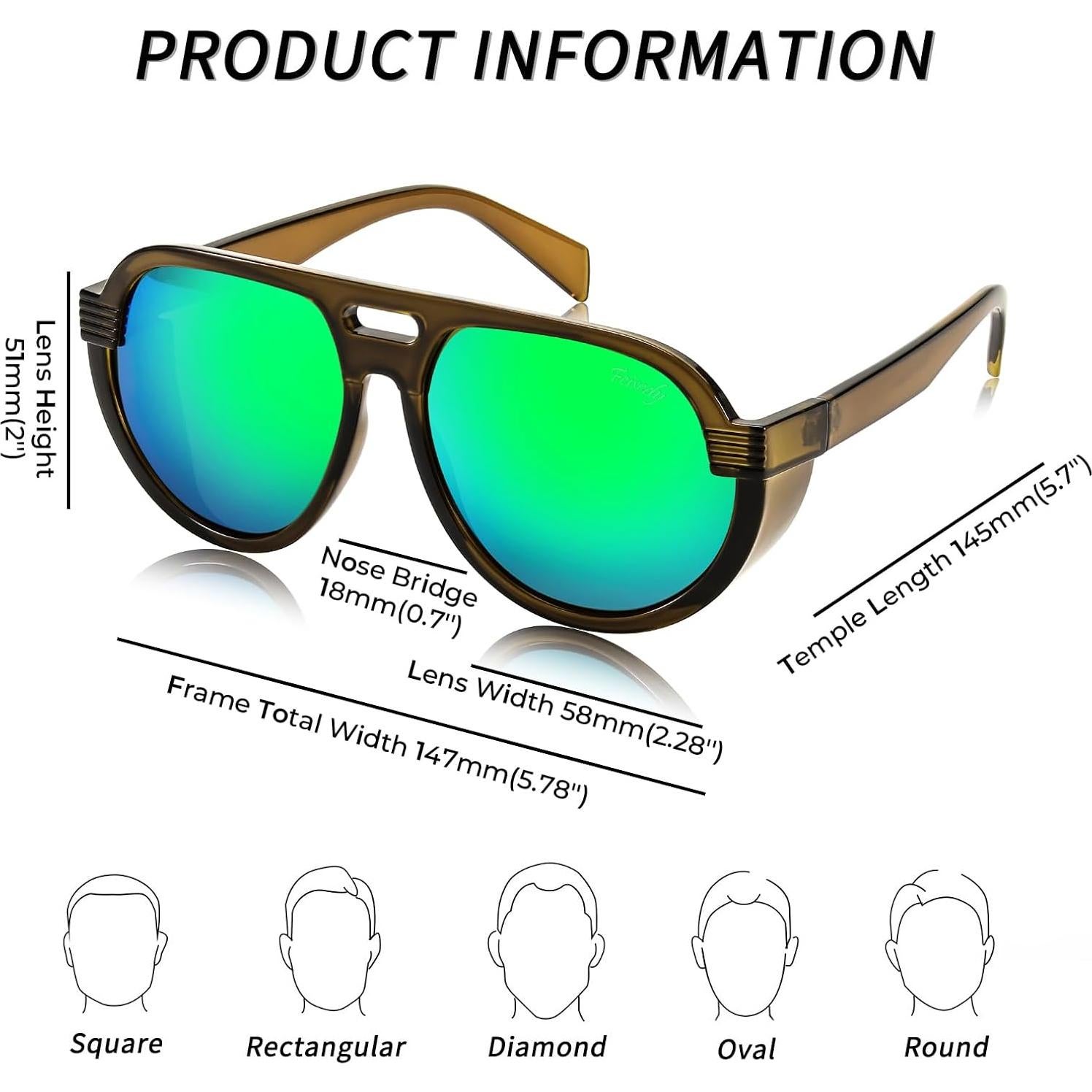 Gafas de sol aviador Steampunk FEISEDY polarizadas UV400