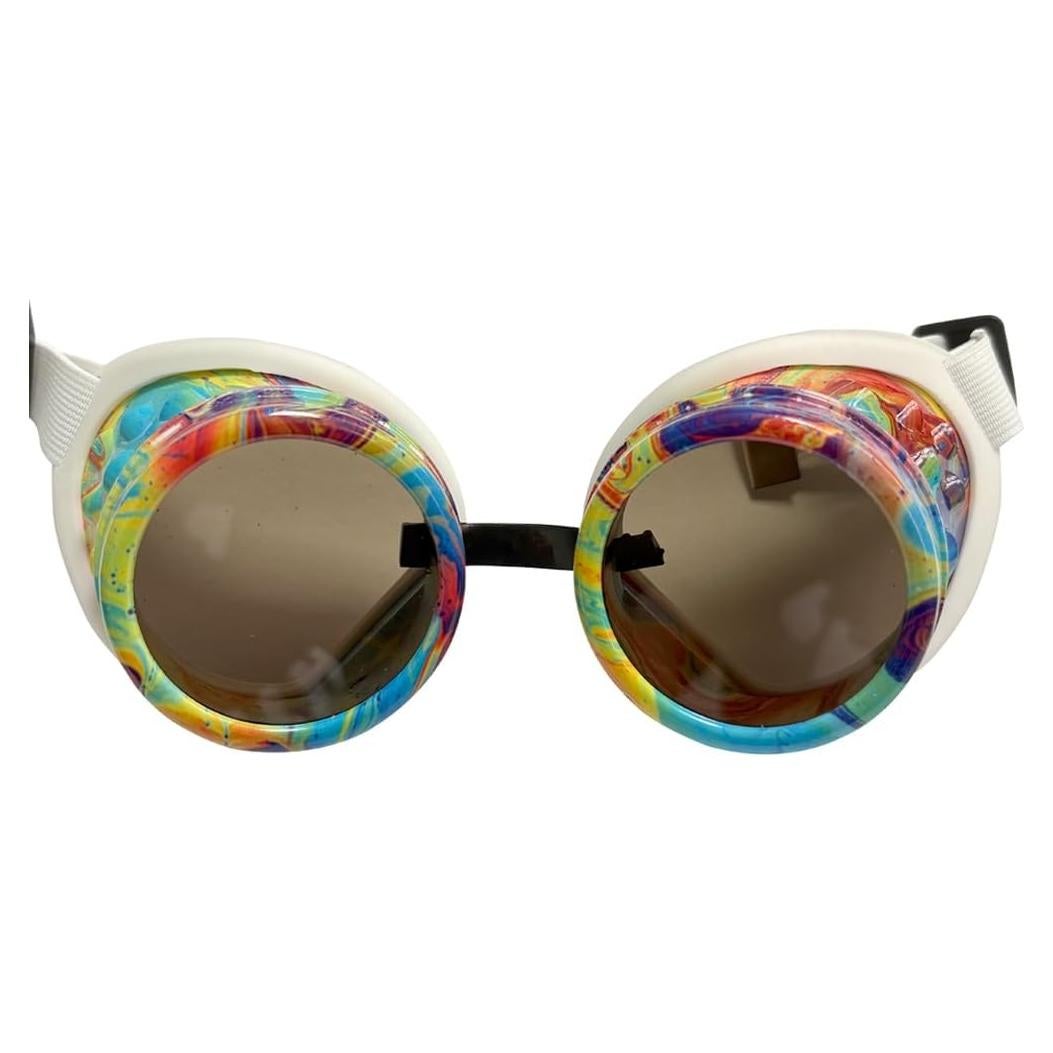 Gafas Steampunk Funky con Marco Colorido y Almohadillas de Goma