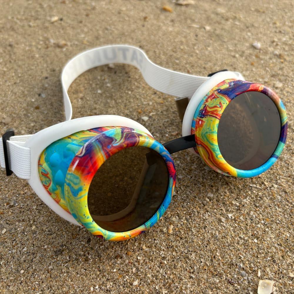 Gafas Steampunk Funky con Marco Colorido y Almohadillas de Goma