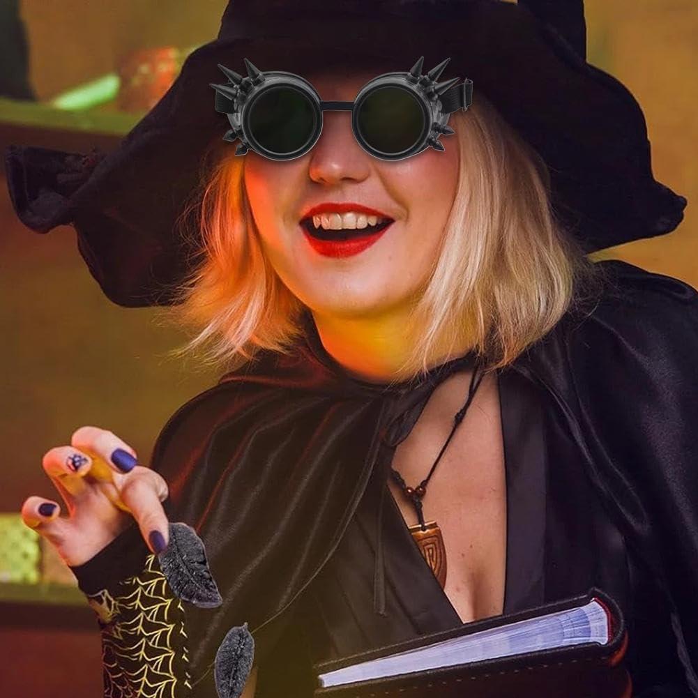 Vintage Steampunk Goggles Glasses, Halloween DIY Gothic Cosplay Costume Punk Style Eyewear, Halloween Costume Accessories for Men Women