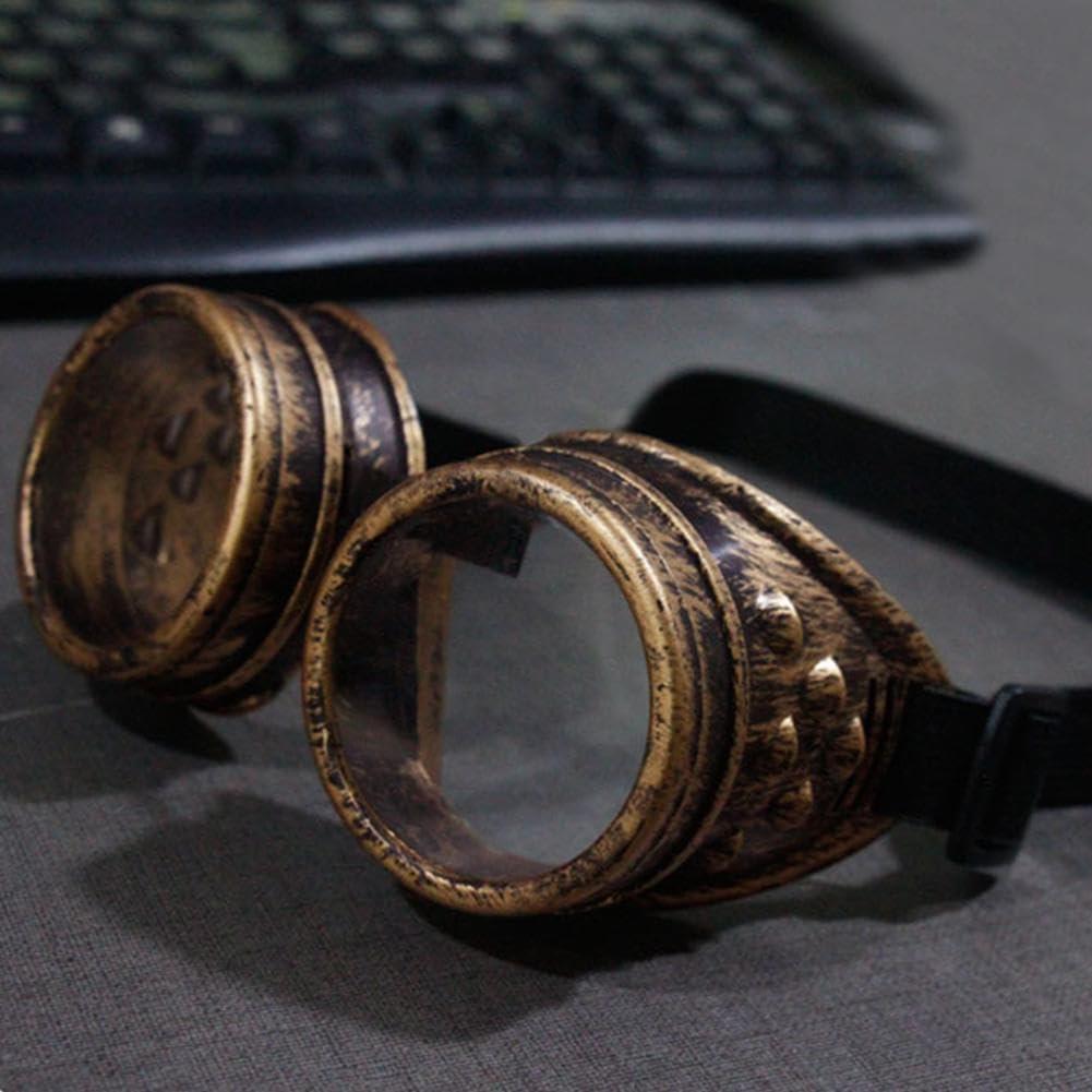 Vintage Steampunk Goggles Glasses, Halloween DIY Gothic Cosplay Costume Punk Style Eyewear, Halloween Costume Accessories for Men Women