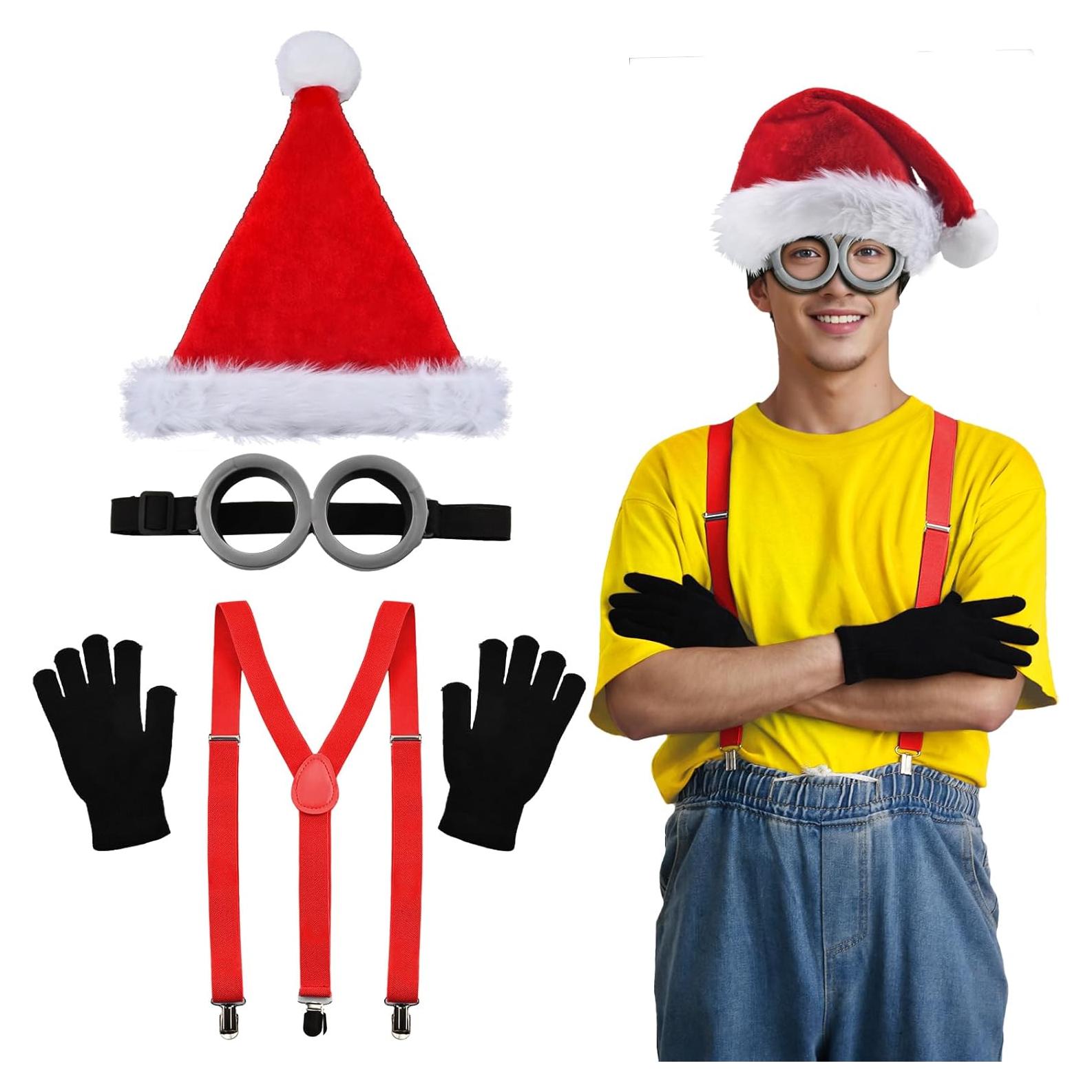 Accesorios de Disfraz de Navidad BUUFAN - Gafas, Sombrero, Guantes