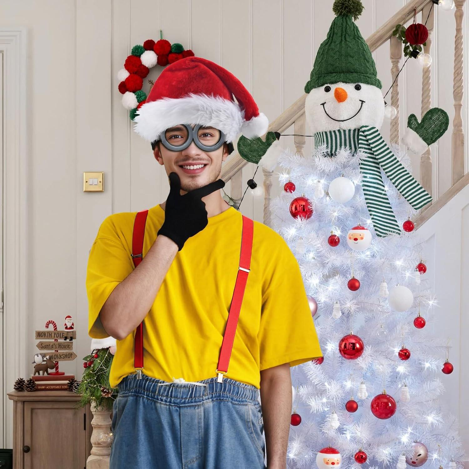 Accesorios de Disfraz de Navidad BUUFAN - Gafas, Sombrero, Guantes