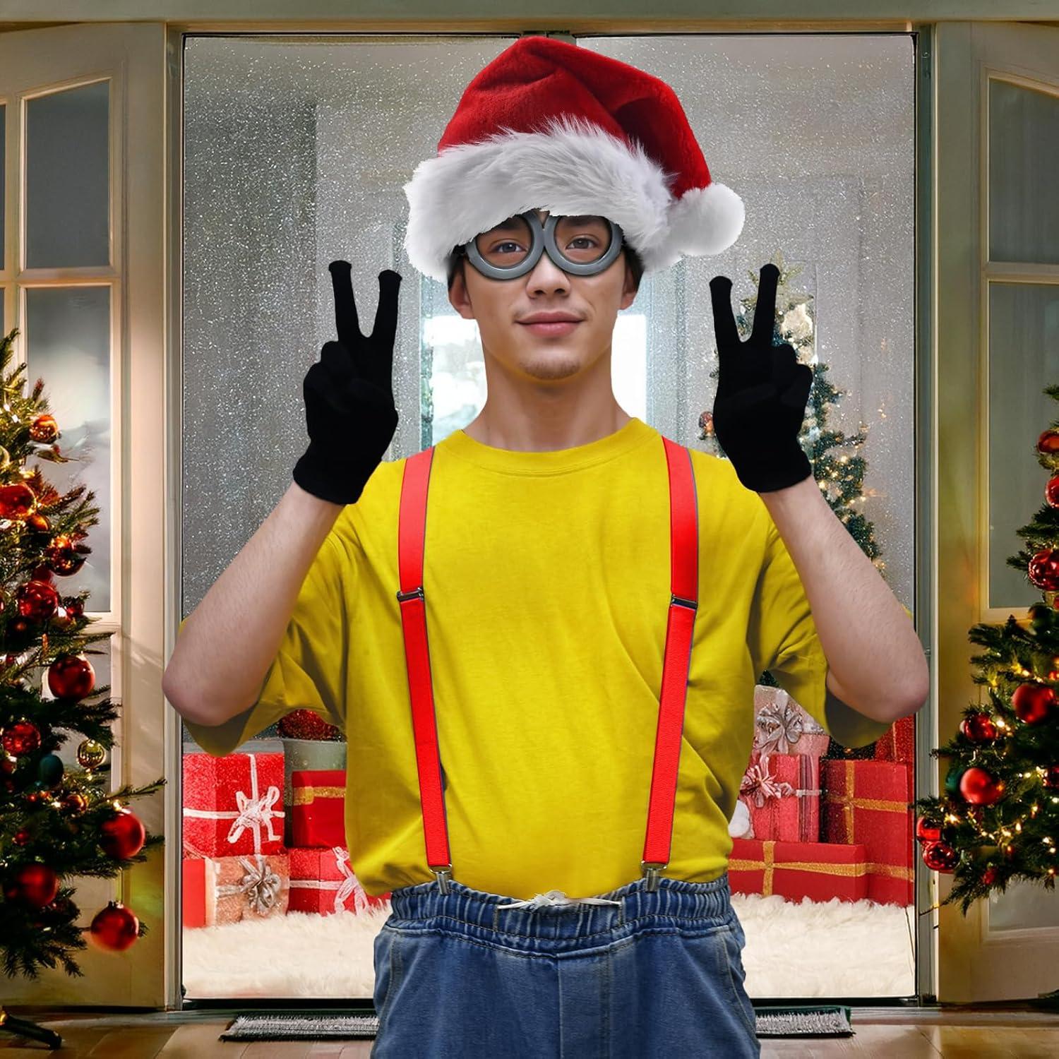 Accesorios de Disfraz de Navidad BUUFAN - Gafas, Sombrero, Guantes
