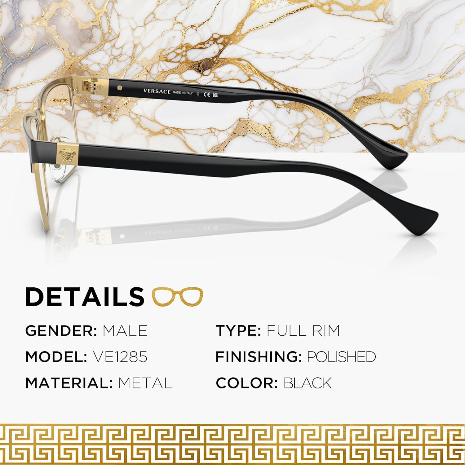 Gafas Versace VE1285 No Polarizadas para Hombres - Marco Metal Negro