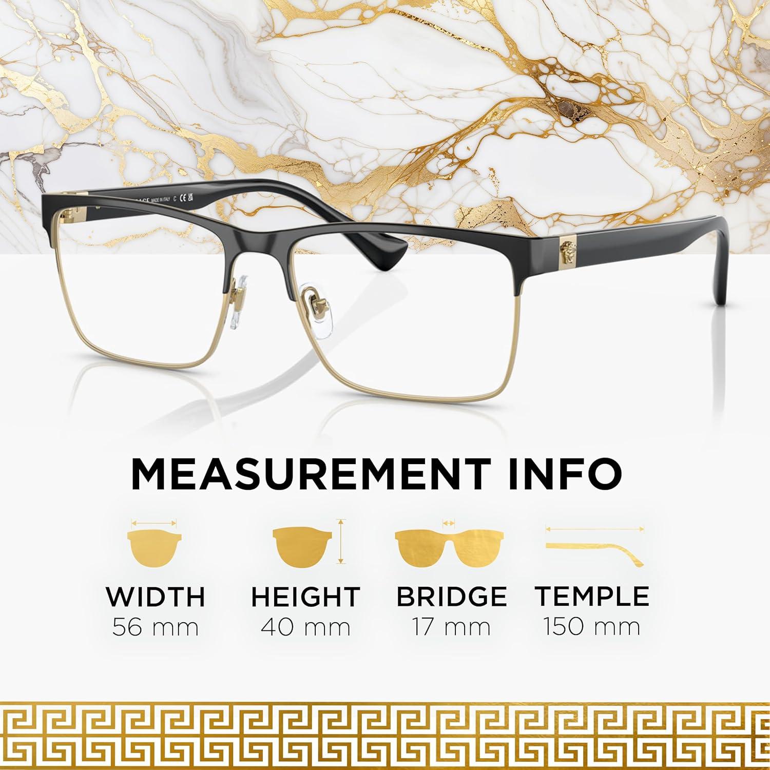 Gafas Versace VE1285 No Polarizadas para Hombres - Marco Metal Negro