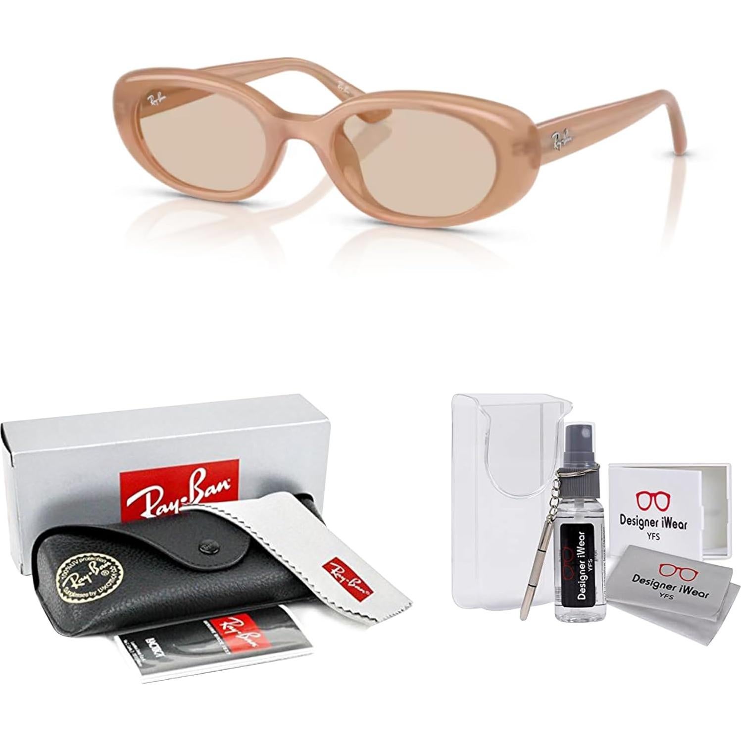 Gafas de sol ovaladas Ray-Ban RB4441D unisex con kit de accesorios