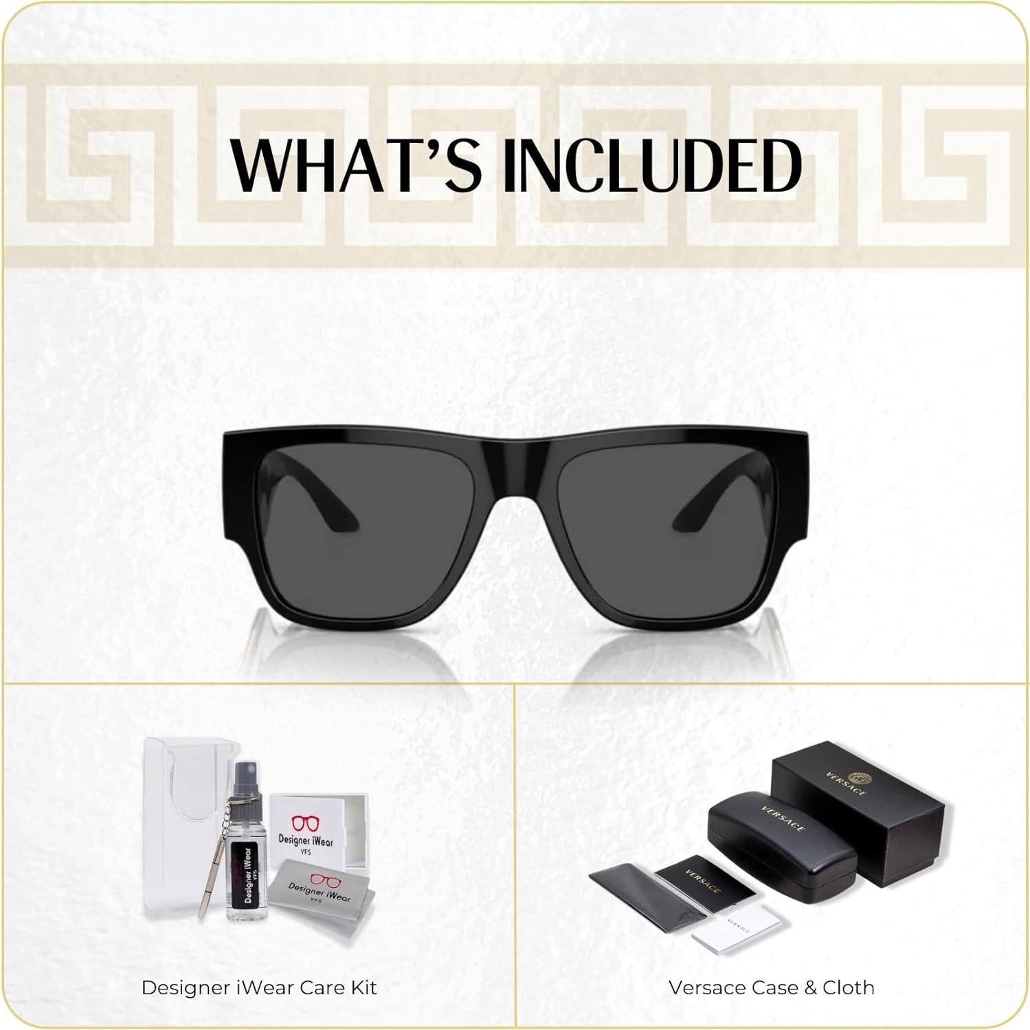 Gafas de sol rectangulares Versace VE4403 para hombres - Kit incluido
