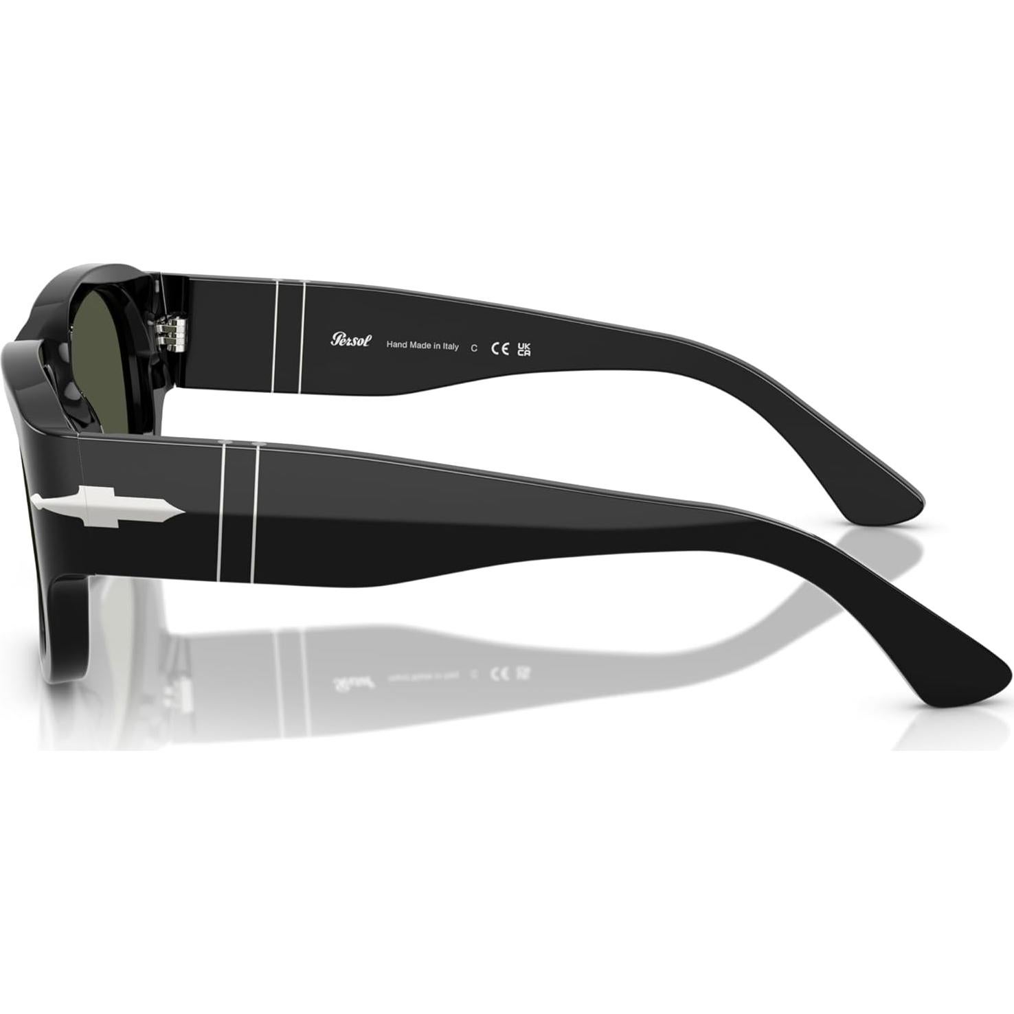 Gafas de sol Persol PO3380S cuadradas negras con lentes verdes