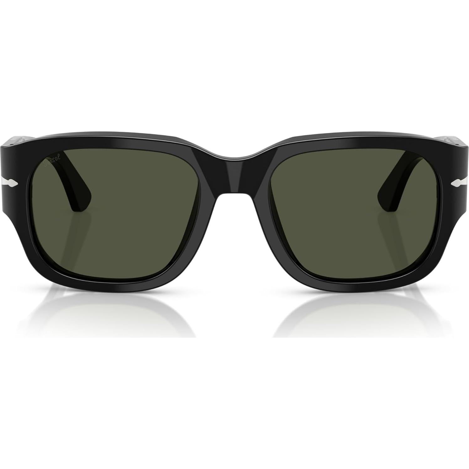Gafas de sol Persol PO3380S cuadradas negras con lentes verdes