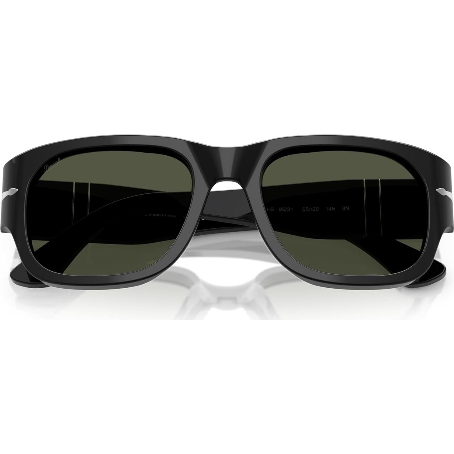 Gafas de sol Persol PO3380S cuadradas negras con lentes verdes