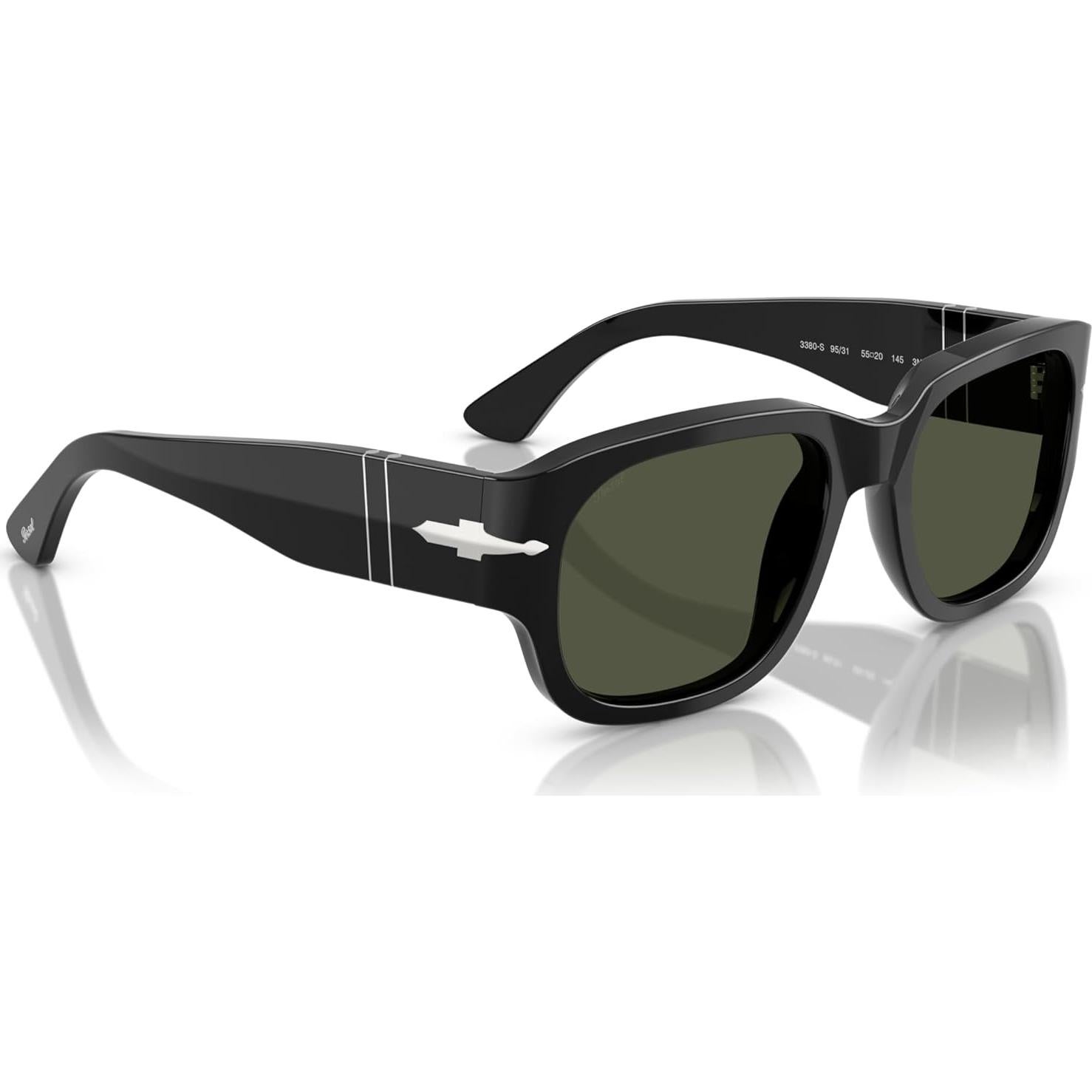 Gafas de sol Persol PO3380S cuadradas negras con lentes verdes