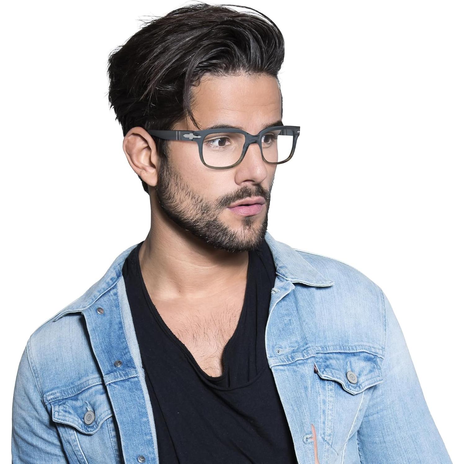 Gafas de Prescripción Persol PO3252V Cuadradas Rayas Grises