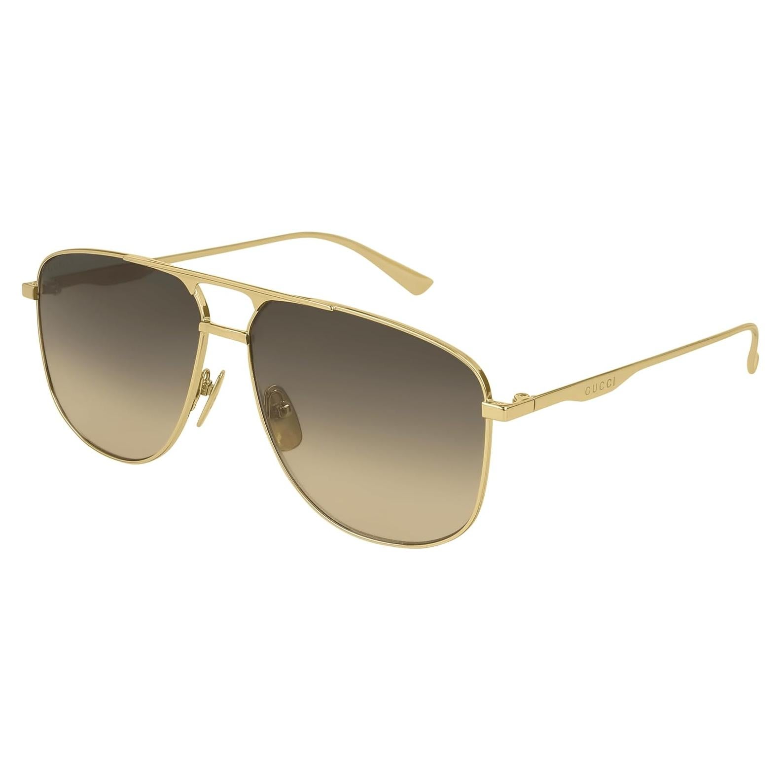Gafas de sol redondas Gucci doradas 60 mm para mujer