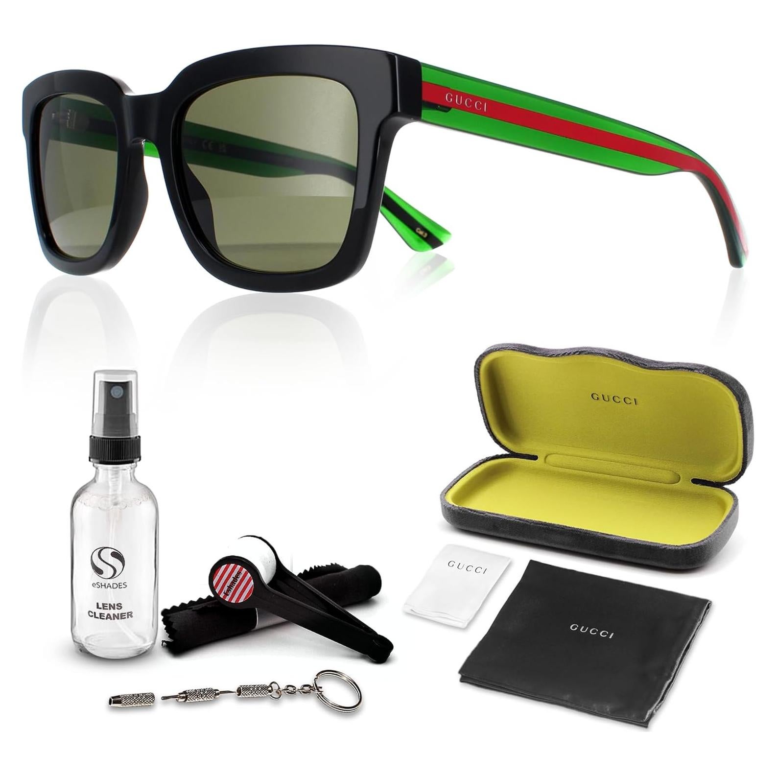 Gafas de Sol Gucci GG0001SN Cuadradas Montura Negra Lente Verde